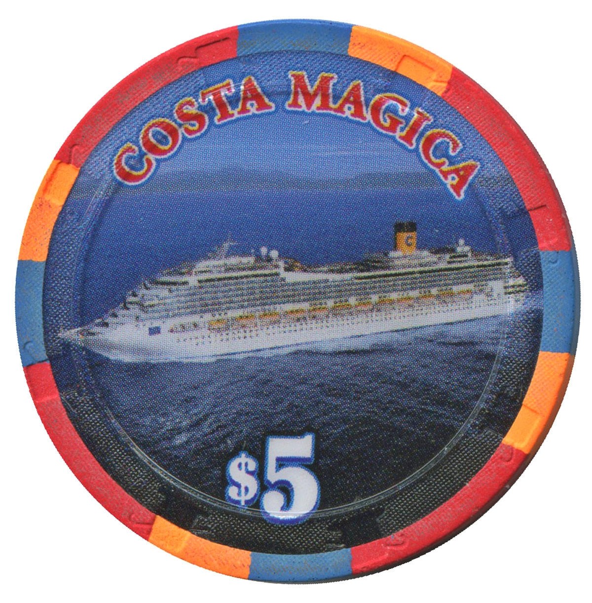 Costa Cruise Line $5 Regular House Casino Chip - Chipper Club
