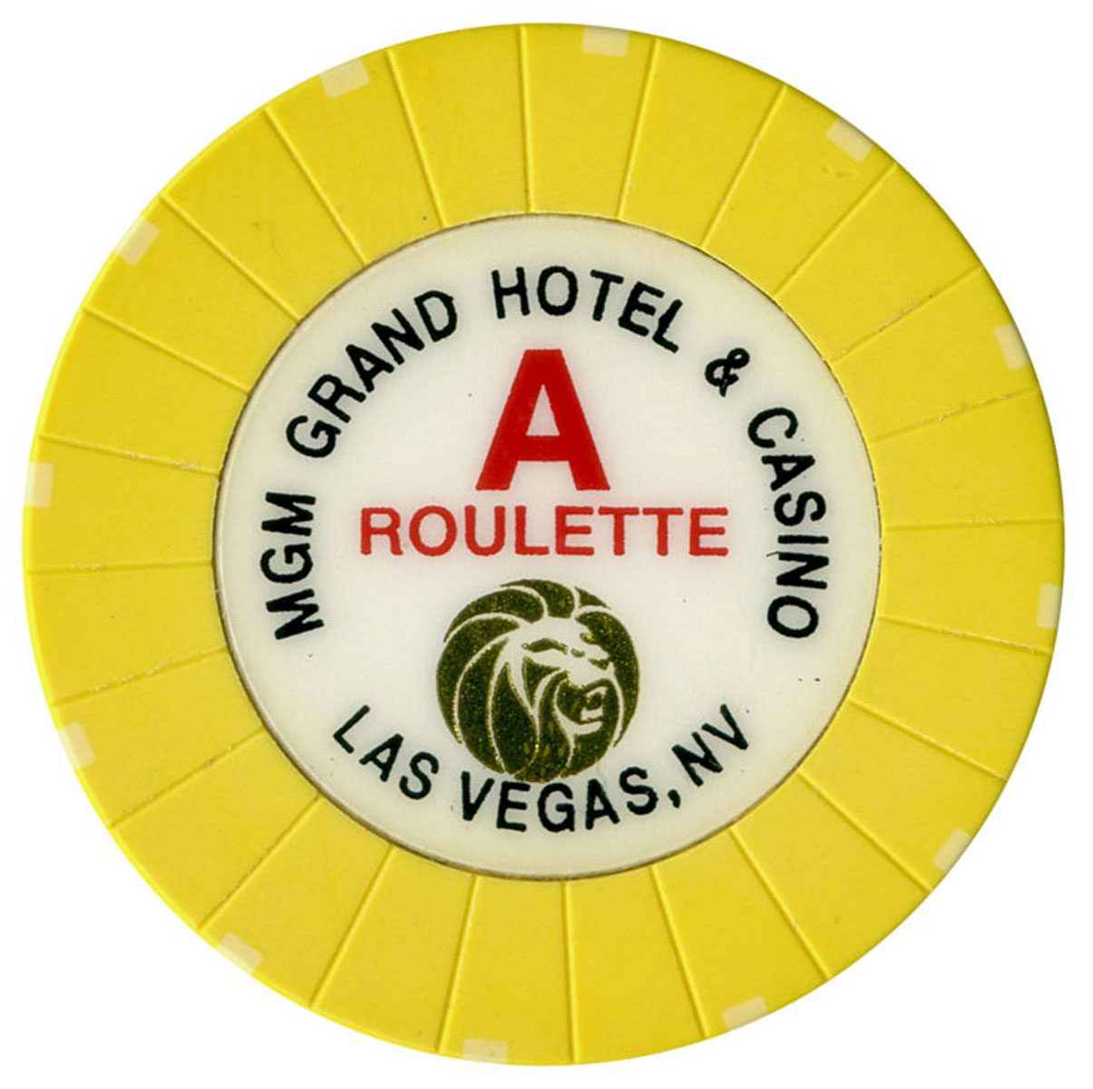 MGM Grand Hotel, Las Vegas Table A Series 301 Roulette Chipper Club